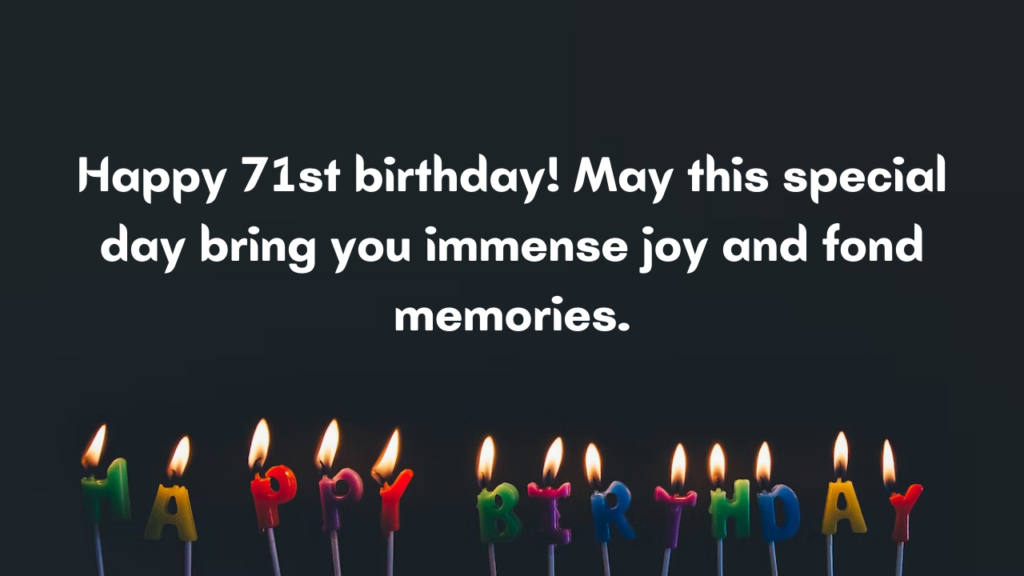 Happy Birthday Messages for a 71st Year Old: