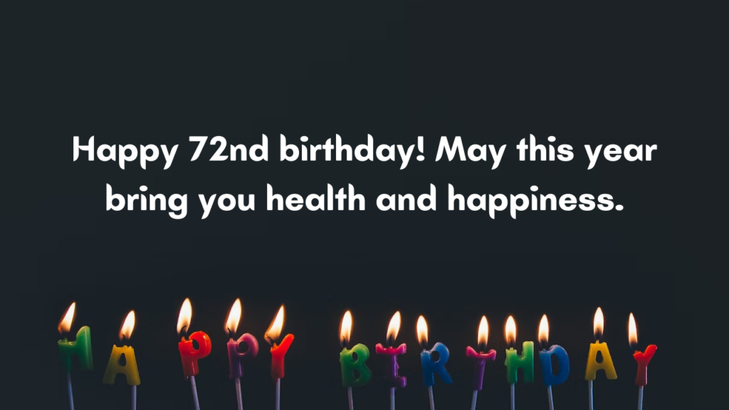 Happy Birthday Messages for 72 year old: