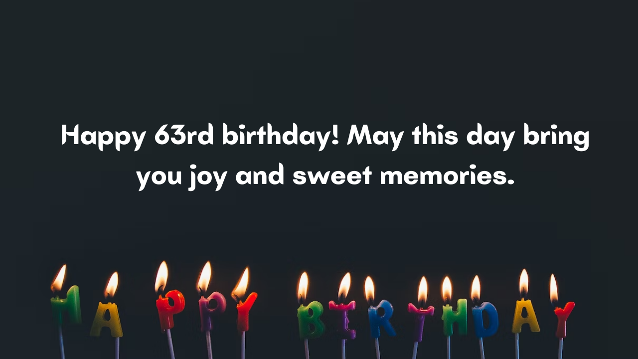 Happy Birthday Messages for 63rd year old: