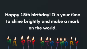 Happy Birthday Messages for 18th year old: