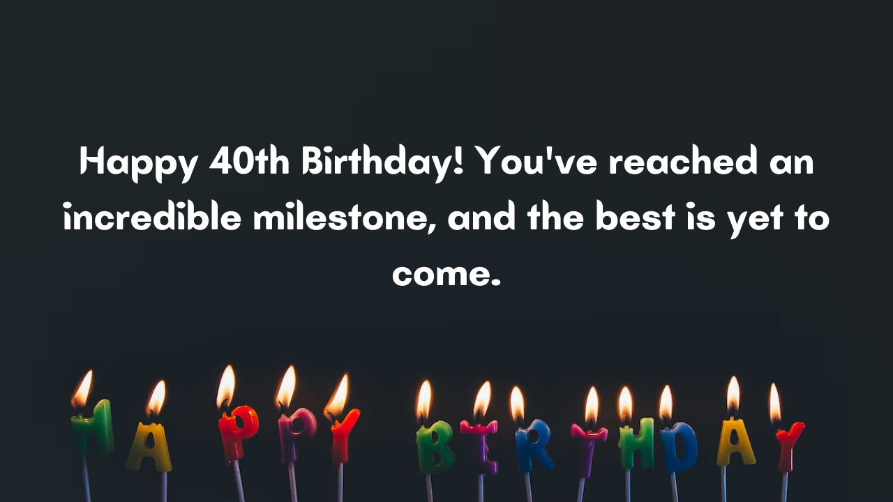 Happy Birthday Messages for 40-year-old: