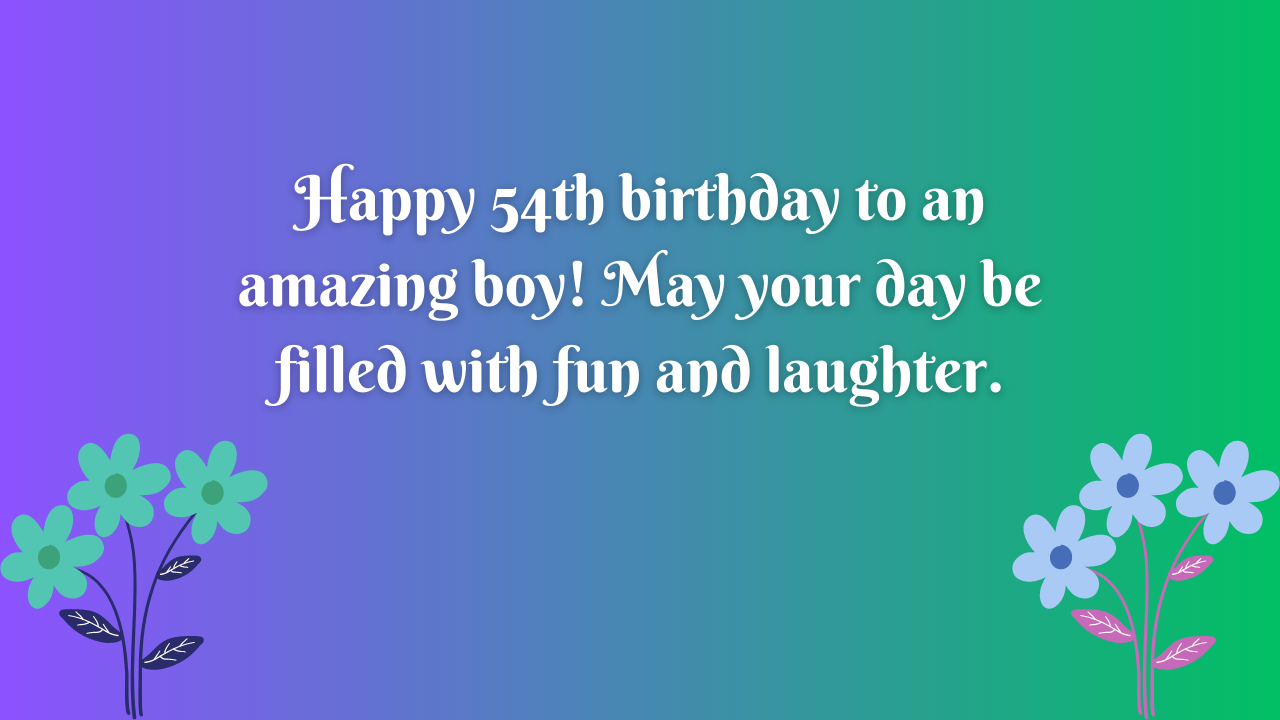 54th Birthday Wishes for boy: