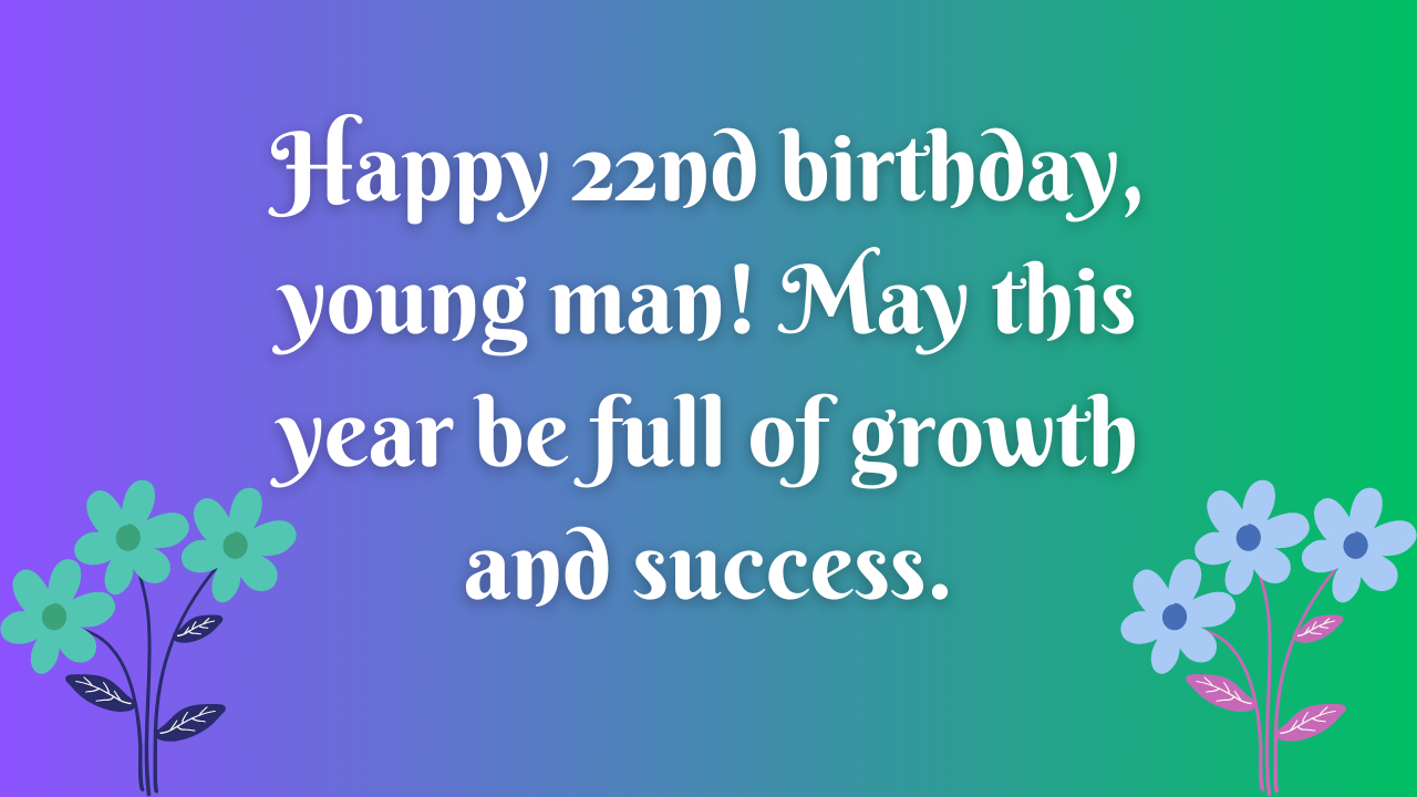 Birthday Wishes for a Man Turning 22: