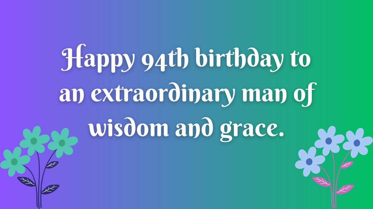 94th Birthday Wishes for man: