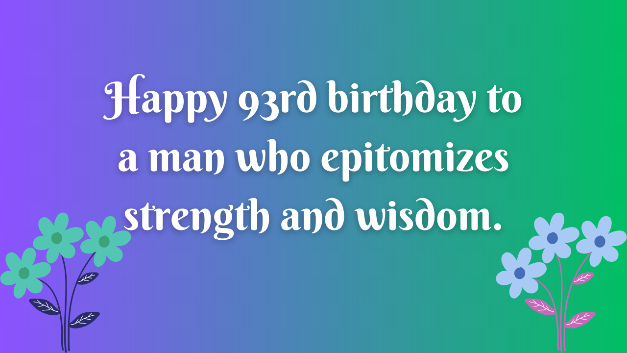 93rd Birthday Wishes for Man: