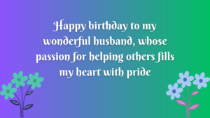 Birthday Wishes for a Social Worker Husband