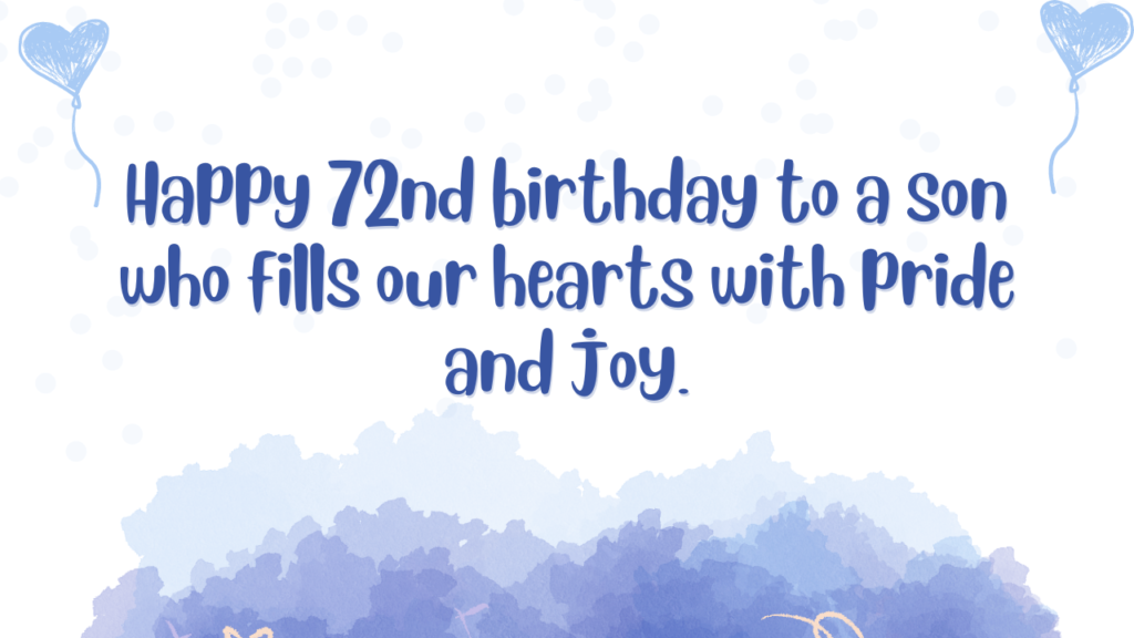 Birthday Wishes for Son 72 year old: