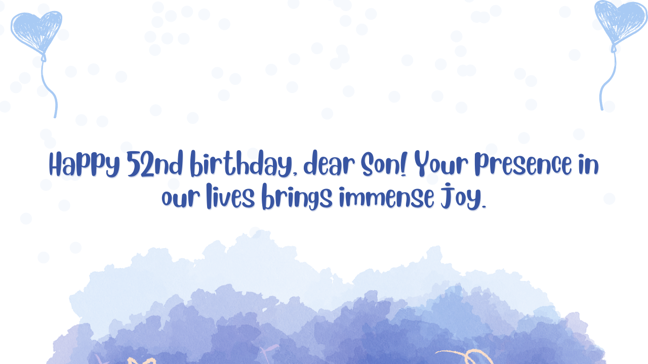 52nd Birthday Wishes for Son: