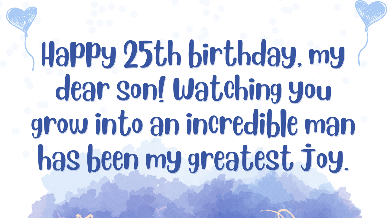 Birthday Wishes for Son 25th year old: