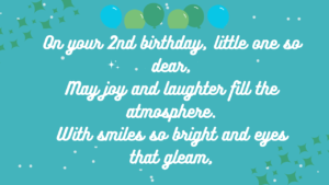 Short Poems or Rhymes for birthday for 2nd-year-old: