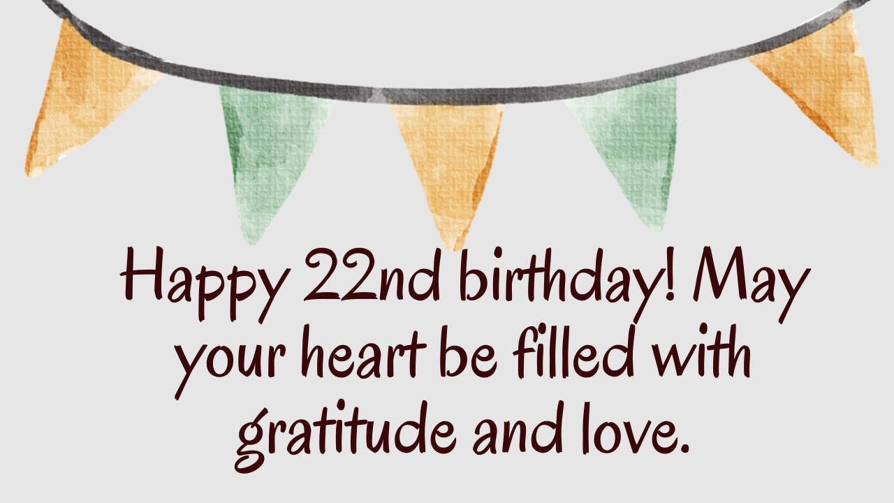 Heartfelt Birthday Wishes for 22 year old: