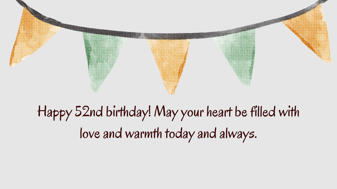 Heartfelt Birthday Wishes for 52-year-old: