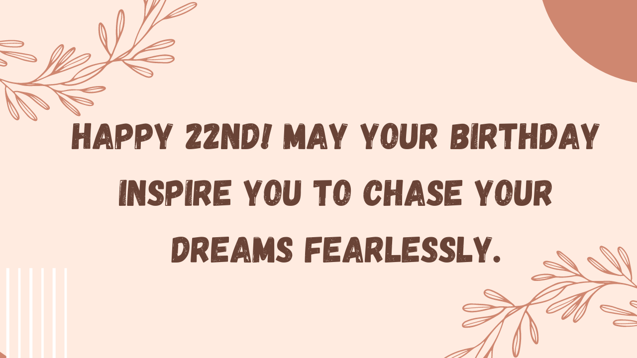 Inspirational Birthday Wishes for 22 year old:
