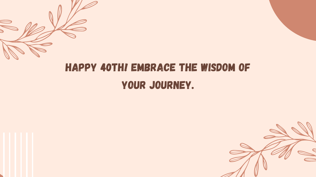 Inspirational Birthday Wishes for 40-year-old:
