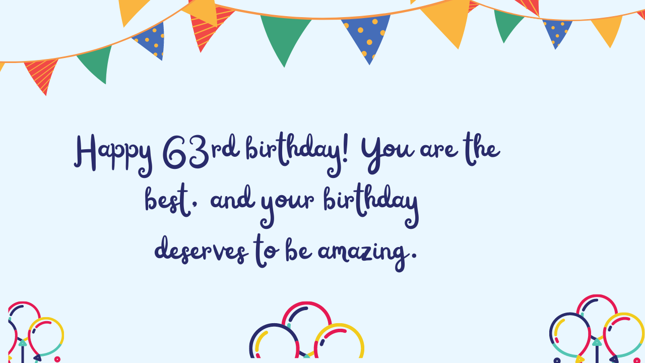 Best Birthday Wishes for 63rd year old: