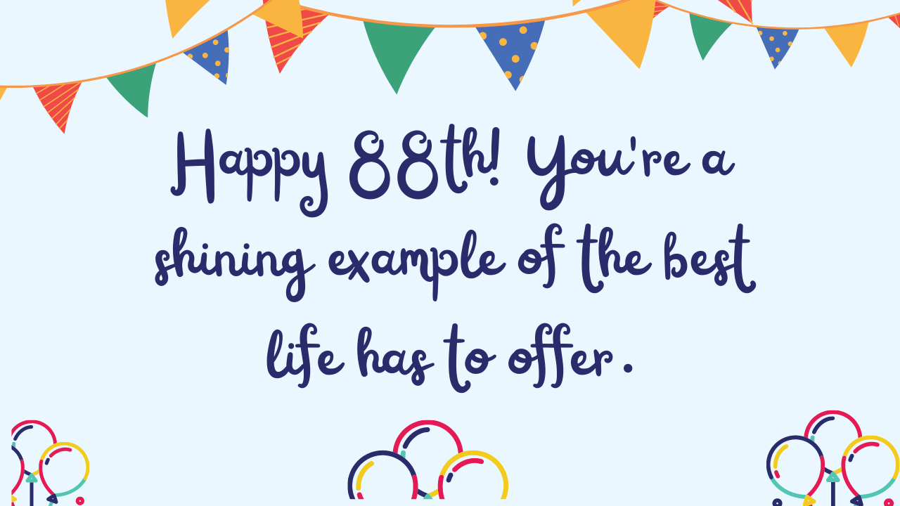 Best Birthday Wishes for 88th year old: