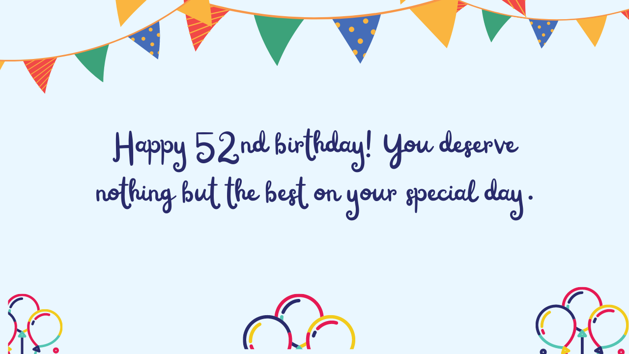 Best Birthday Wishes for 52 year old: