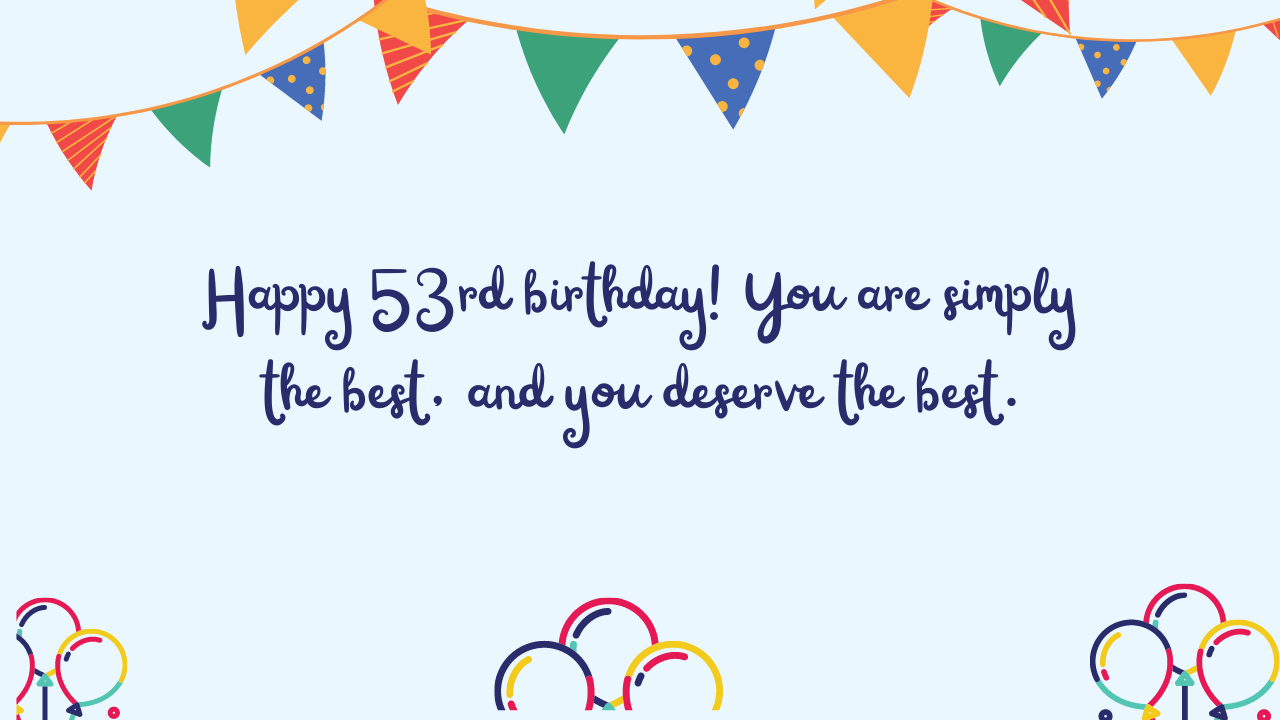 Best Birthday Wishes for 53th year old: