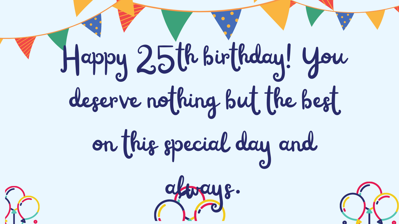 Best Birthday Wishes for 25th year old: