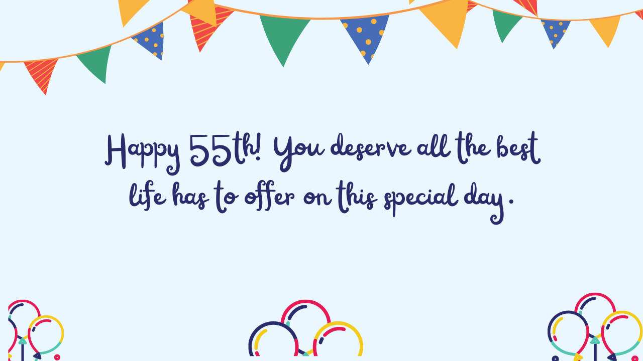 Best Birthday Wishes for 55th year old: