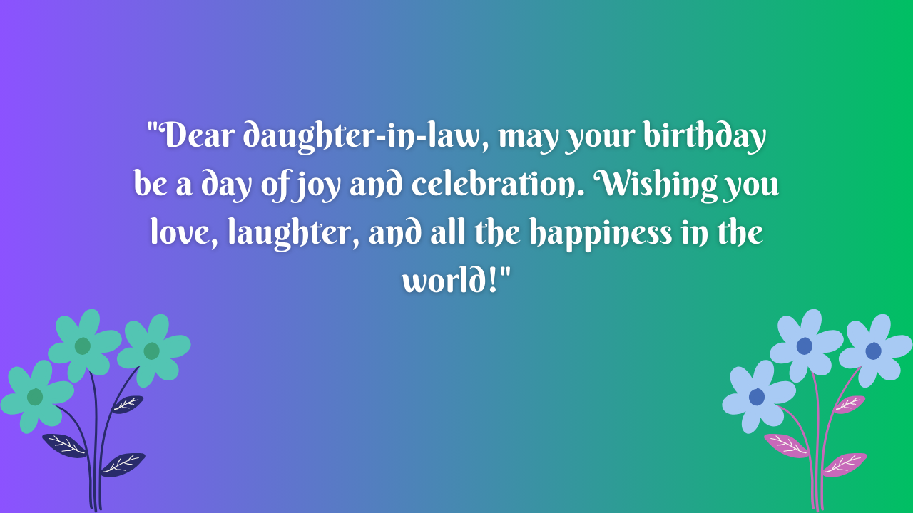 Happy Birthday Messages for Daughter in Law: