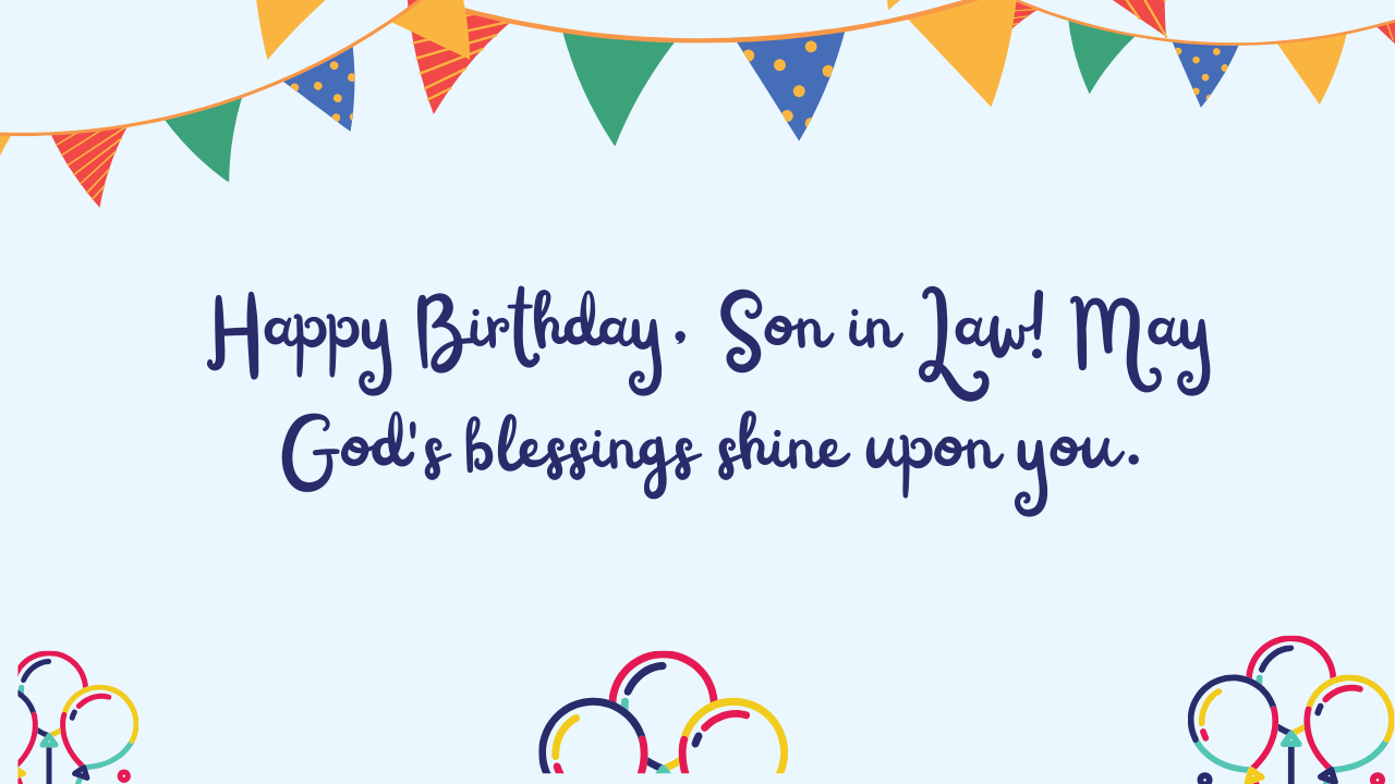 Religious Birthday wishes for Son in Law: