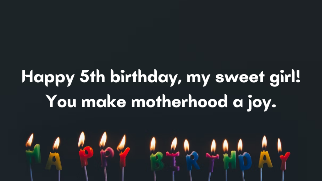 5th Years Old Daughter Birthday Wishes from Mom: