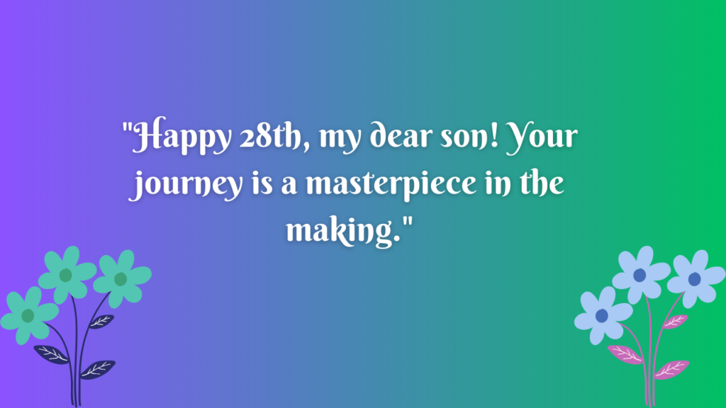 Birthday Messages for Wonderful 28 Years Old son: