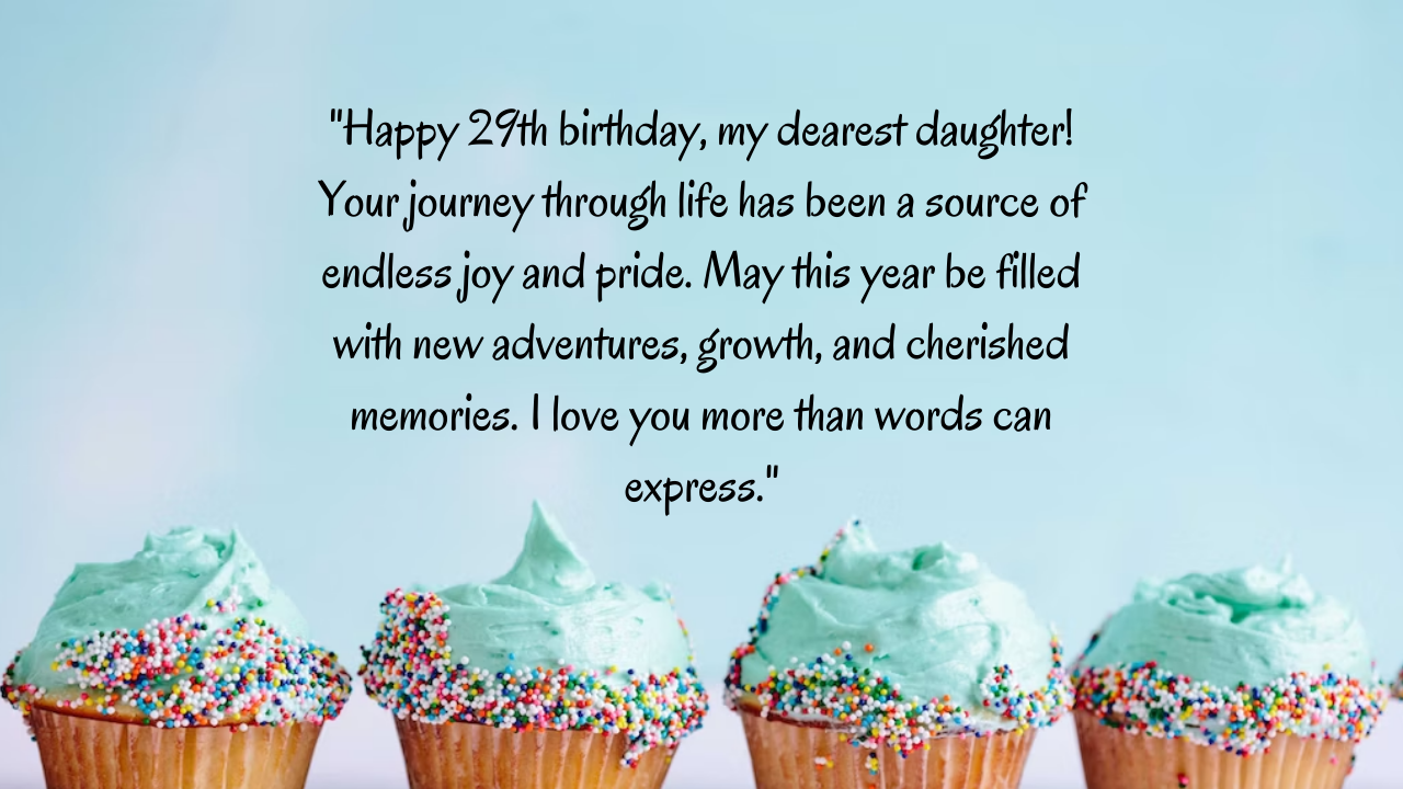 Birthday Messages for Wonderful 29 Years Old Daughter: