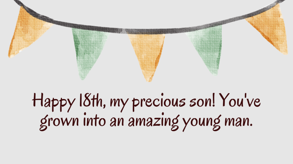 Heartfelt Birthday Wishes for 18 Years Old son: