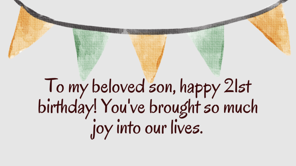 Heartfelt Birthday Wishes for 21 Years Old Son: