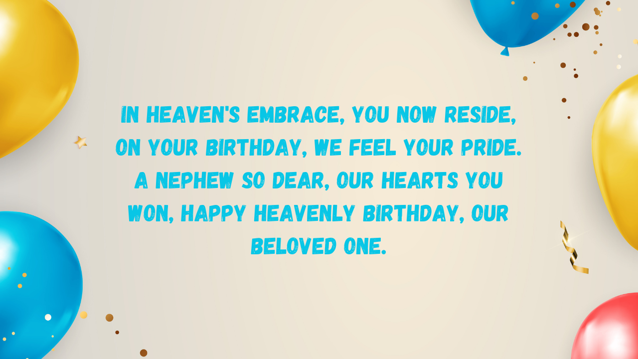 Birthday Poems for Nephew in Heaven: