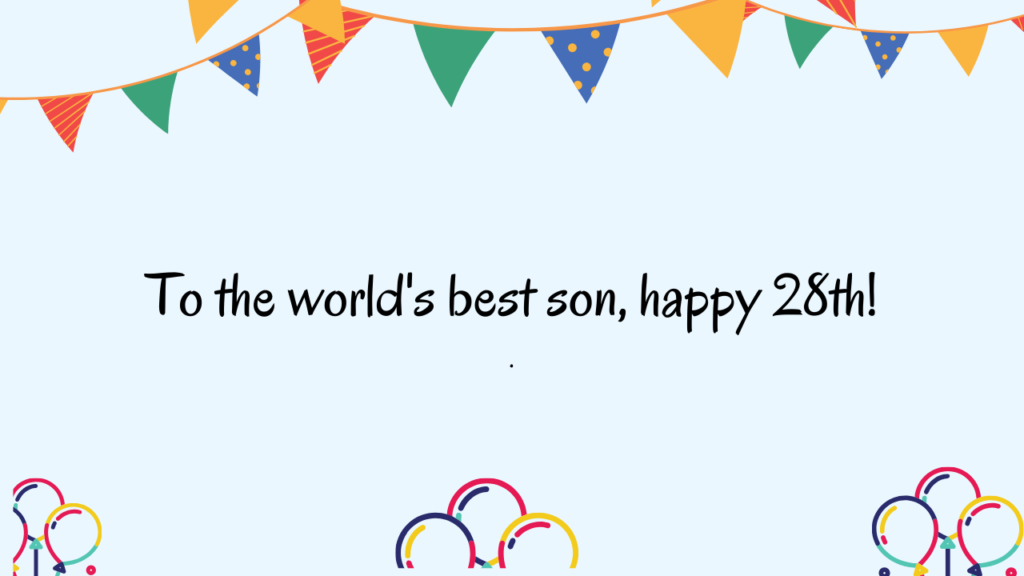 Inspirational Birthday Wishes for 28 Years Old son: