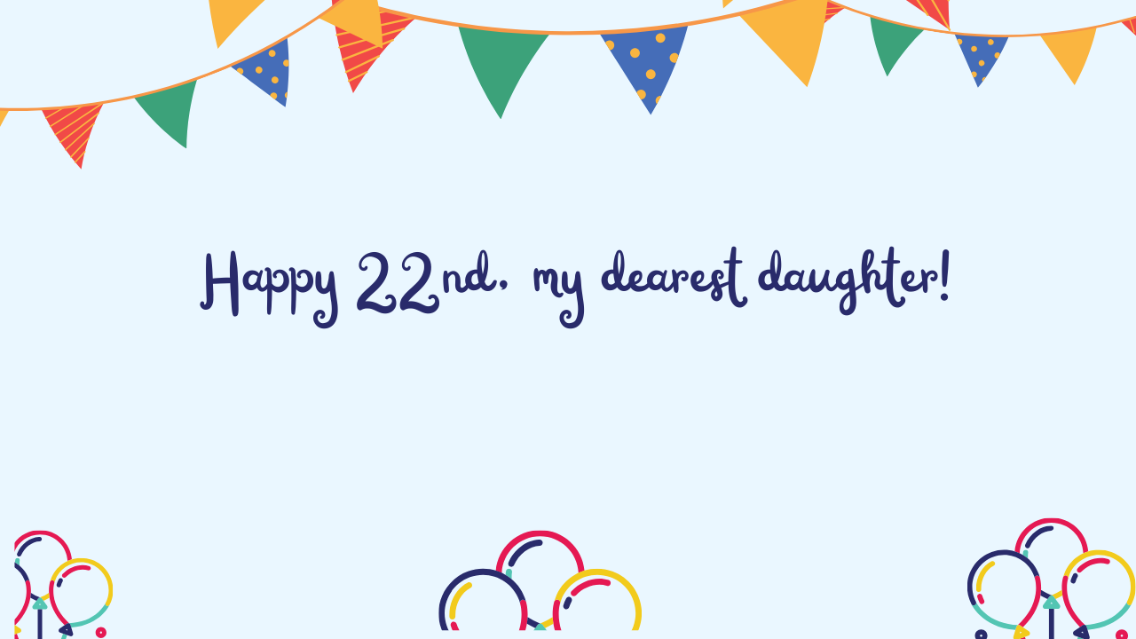 Special Best Wishes for 22 Years Old Daughter: