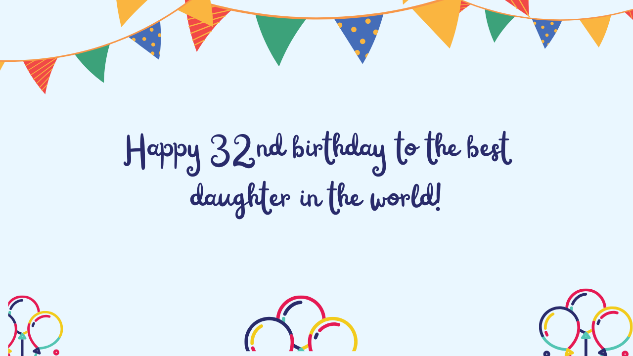 Special Best Wishes for 32 Years Old Daughter: