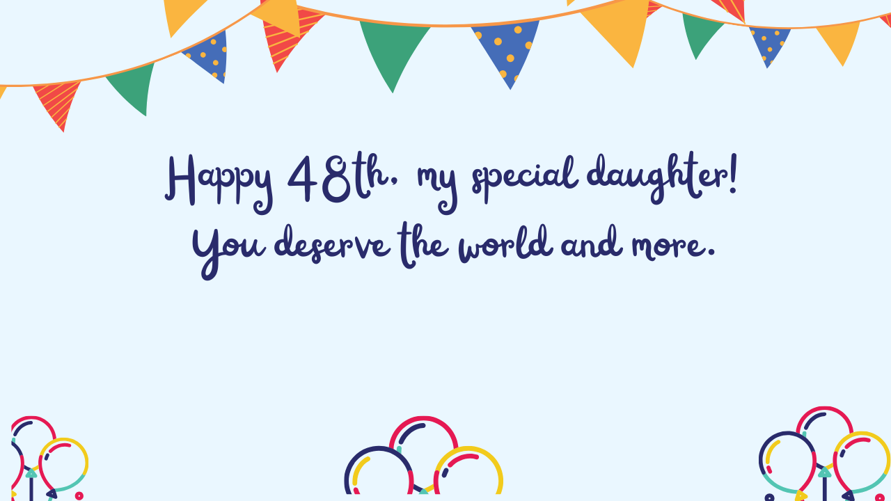 Special Best Wishes for 48-Year-Old Daughter: