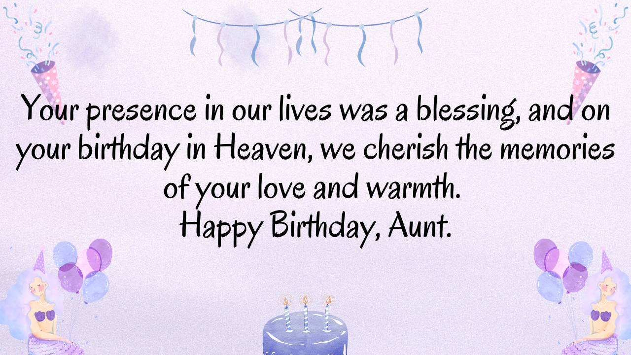 Birthday Messages for Aunt in Heaven: