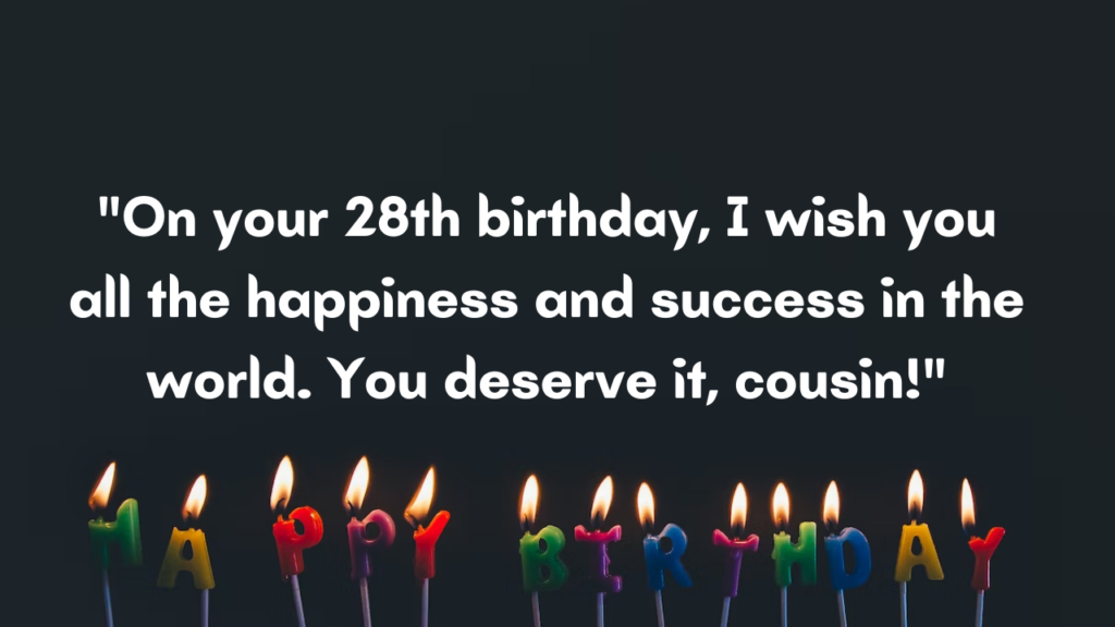 Birthday Messages 28th Birthday Wishes for Cousin: