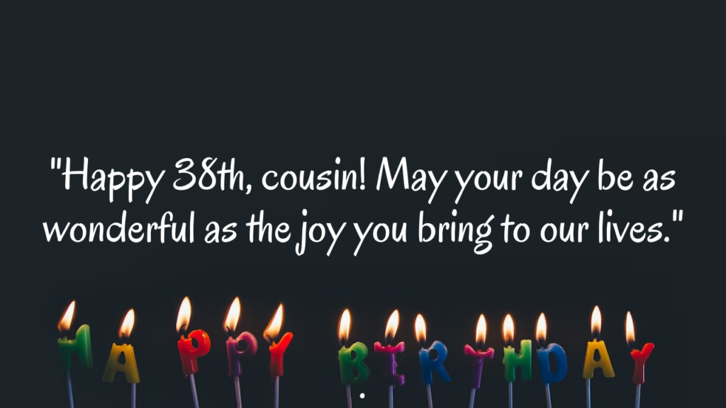 Birthday Messages 38th Birthday Wishes for cousin: