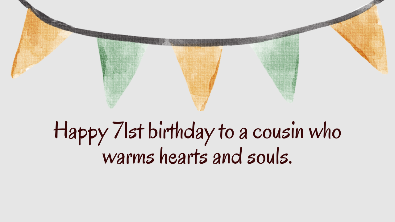 Heartfelt Birthday Wishes for 71-Year-Old Cousin: