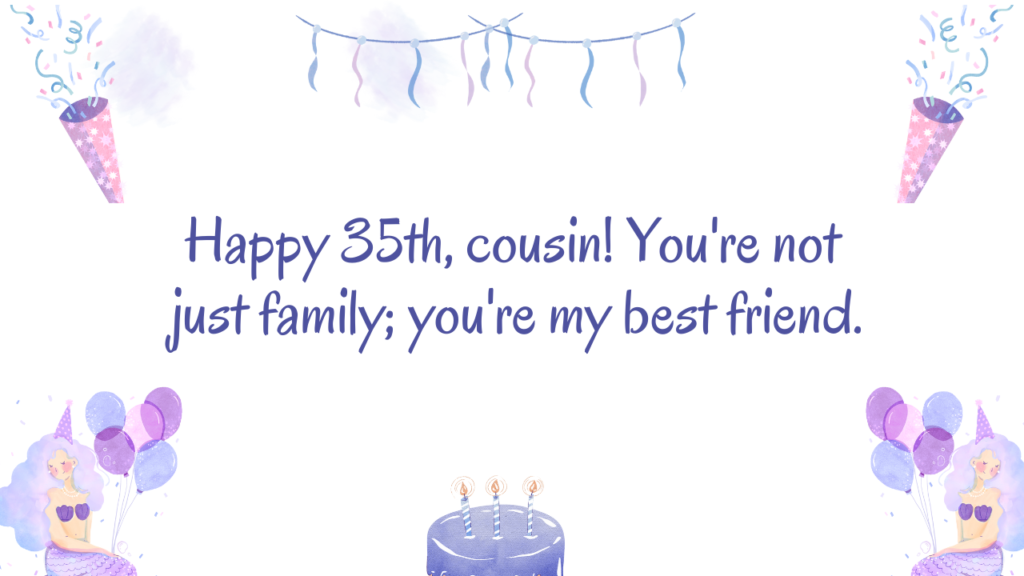 Special Best 35th Birthday Wishes for Cousin: