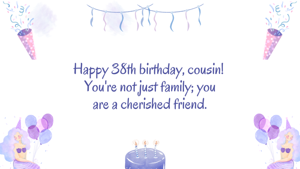 Special Best 38th Birthday Wishes for cousin 